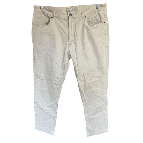 Hickey Freeman Pants Men's Golf Chinos Tan 38x32 Stretch Athleisure Casual - Picture 1 of 9